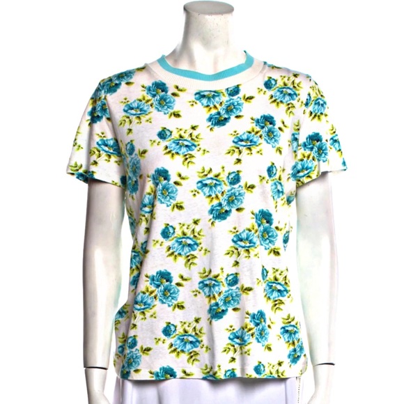 Zimmermann Whitewave Tee in Teal Poppy Floral 1 NWT - Picture 2 of 11